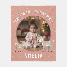 Baby’s 1st Christmas Reindeer Keepsake Photo Fleecedecke