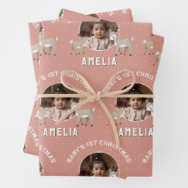 Baby’s 1st Christmas Reindeer Keepsake Photo Geschenkpapier Set