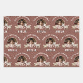 Baby’s 1st Christmas Reindeer Keepsake Photo Geschenkpapier Set (Vorderseite)