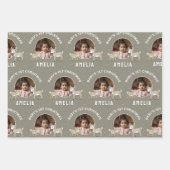 Baby’s 1st Christmas Reindeer Keepsake Photo Geschenkpapier Set (Vorderseite 2)