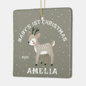 Baby’s 1st Christmas Reindeer Keepsake Photo Keramikornament (Links)