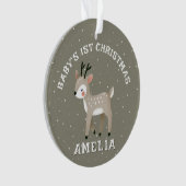 Baby’s 1st Christmas Reindeer Keepsake Photo Ornament (Vorderseite)