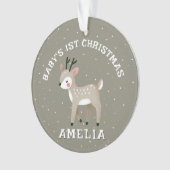 Baby’s 1st Christmas Reindeer Keepsake Photo Ornament (Vorderseite)