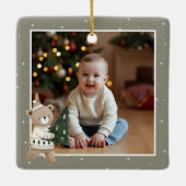 Baby’s 1st Christmas Tree Bear Keepsake Photo Keramikornament (Rückseite)