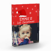 Baby`s erste Weihnachts-Rote Weihnachtsmannmütze S Fotoblock (Links)