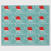 Baby`s erste Weihnachts-Rote Weihnachtsmannmütze S Geschenkpapier (Flach)