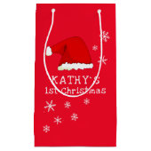 Baby`s erste Weihnachts-Rote Weihnachtsmannmütze S Kleine Geschenktüte (Vorderseite)