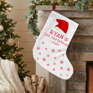 Baby`s erste Weihnachts-Rote Weihnachtsmannmütze S Kleiner Weihnachtsstrumpf