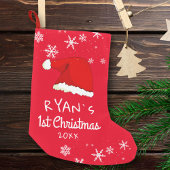 Baby`s erste Weihnachts-Rote Weihnachtsmannmütze S Kleiner Weihnachtsstrumpf