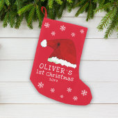 Baby`s erste Weihnachts-Rote Weihnachtsmannmütze S Kleiner Weihnachtsstrumpf