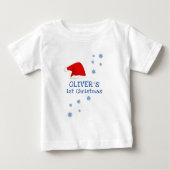 Baby`s erste Weihnachts-Weihnachtsmannmütze Snowfl Baby T-shirt (Vorderseite)
