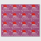 Baby`s erste Weihnachtsfeier Weihnachtsmannmütze S Geschenkpapier (Flach)