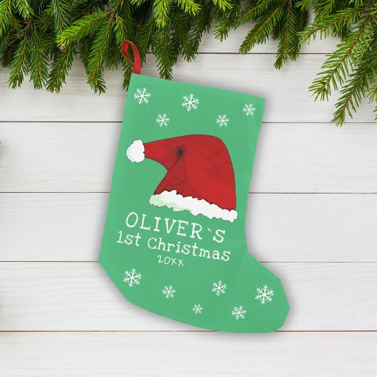 Baby`s erste Weihnachtsfeier Weihnachtsmannmütze S Kleiner Weihnachtsstrumpf