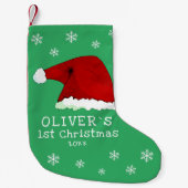 Baby`s erste Weihnachtsfeier Weihnachtsmannmütze S Kleiner Weihnachtsstrumpf (Vorderseite)