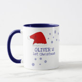 Baby`s erste Weihnachtsfeier Weihnachtsmannmütze S Tasse (Links)