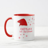 Baby`s erste Weihnachtsfeier Weihnachtsmannmütze S Tasse (Links)