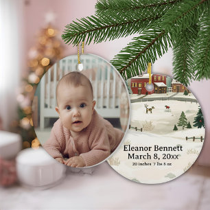 Baby’s erstes Weihnachtsbaum-Ornament – Personalis Keramik Ornament