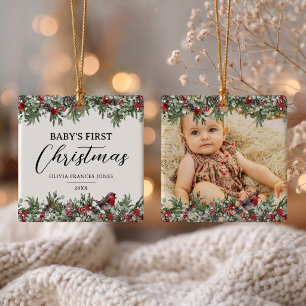 Baby´s erstes Weihnachtsfoto Keramikornament