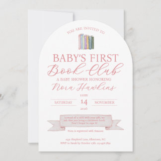 Baby’s First Book Club Baby Shower Invitation Einladung