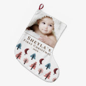 Baby`s First Christmas Cookie Trees Foto Großer Weihnachtsstrumpf (Vorderansicht (hängend))