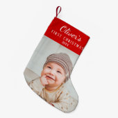 Baby`s First Christmas Custom Foto Kleiner Weihnachtsstrumpf (Vorderansicht (hängend))