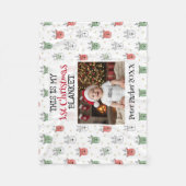 Baby’s First Christmas Custom Name Photo Reindeer Fleecedecke (Vorderseite)