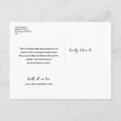 Baby’s First Christmas Custom Photo Birth Stat Postkarte (Rückseite)