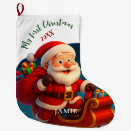 Baby’s First Christmas - Cute Holiday Santa Großer Weihnachtsstrumpf