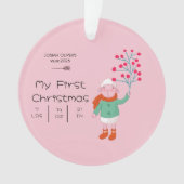 Baby’s First Christmas - Cute Lamb art on pink Ornament (Vorderseite)