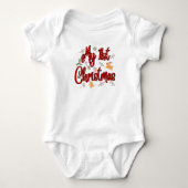 Baby’s First Christmas, Cute Reindeer, Candy Canes Baby Strampler (Vorderseite)