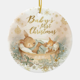 Baby’s First Christmas Double-Sided Ceramic  Keramik Ornament