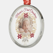 Baby’s First Christmas Gold Wreath Ornament Aus Metall (Links)