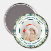 Baby’s First Christmas Green Photo Gift Keepsake Magnet (Vorderseite/Rückseite)