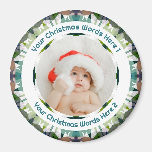 Baby’s First Christmas Green Photo Gift Keepsake Magnet (Vorne)