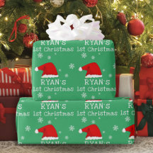 Baby`s First Christmas Green Weihnachtsmannmütze S