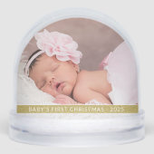 Baby’s First Christmas Personalized 2-Photo Gift Schneekugeln (Vorderseite)