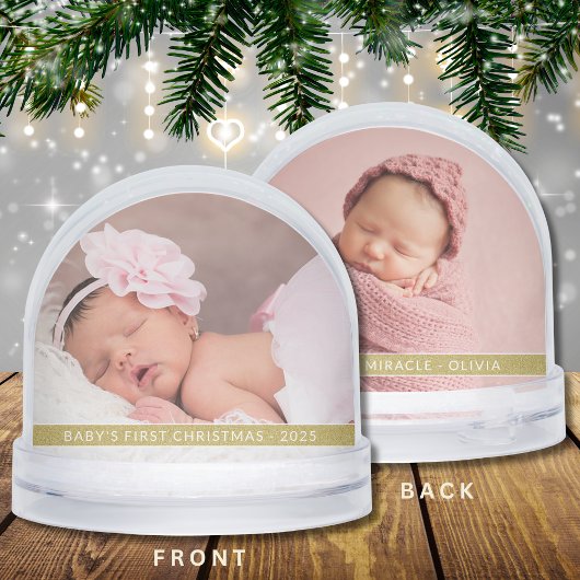 Baby’s First Christmas Personalized 2-Photo Gift Schneekugeln