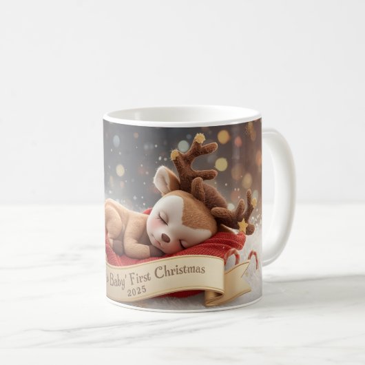 Baby’s First Christmas Personalized Mug Kaffeetasse (VorderseiteRechts)