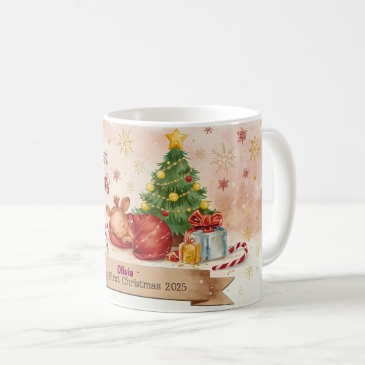 Baby’s First Christmas Personalized Mug Kaffeetasse (VorderseiteRechts)