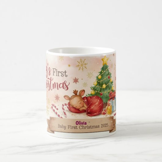 Baby’s First Christmas Personalized Mug Kaffeetasse (Mittel)