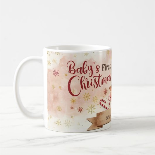 Baby’s First Christmas Personalized Mug Kaffeetasse (Links)