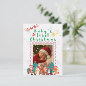 Baby’s First Christmas Personalized Postkarte (Stehend Vorderseite)