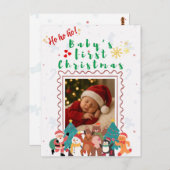 Baby’s First Christmas Personalized  Postkarte (Vorne/Hinten)