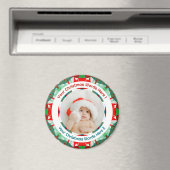 Baby’s First Christmas Red Green Family Photo Gift Magnet (In Situ (Geschirrspüler))