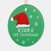 Baby`s First Christmas Red Weihnachtsmannmütze Sno Keramik Ornament (Links)