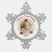 Baby’s First Christmas Snowflake Photo Ornament (Vorderseite)