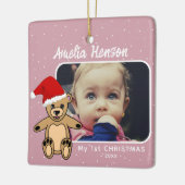 Baby`s First Christmas Teddy Bear Weihnachtsmannmü Keramikornament (Links)