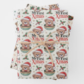 Baby’s First Christmas Teddy Geschenkpapier Set (Beispiel)