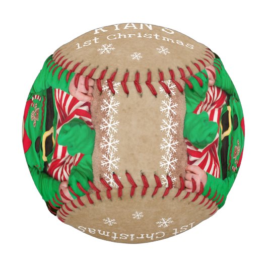 Baby`s First Christmas Weihnachtsmannmütze Snowfla Baseball (Vorderseite)
