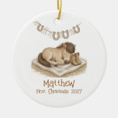 Baby’s First Christmas Western Photo Keramik Ornament (Vorne)